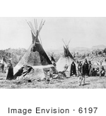 #6197 Shoshoni Indians With Tepees