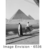 #6536 Men Viewing The Two Largest Pyramids Of Giza