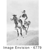 #6779 Comanche Indian On An American Paint Horse