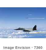 #7360 Stock Image Of F-15 Eagles Firing Aim-7 Sparrow Missiles