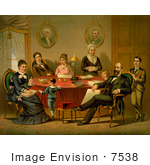 #7538 Picture Of President James A Garfield And Family At A Table