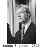 #7625 Picture Of President Jimmy Carter Discussing The Iran Hostage Crisis