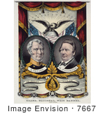 #7667 Picture Of Millard Fillmore On A Whig Party Banner