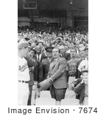 #7674 Picture Of President Nixon Tossing A Baseball
