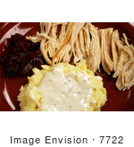 #7722 Photo Of Turkey Mashed Potatoes And Cranberry Sauce