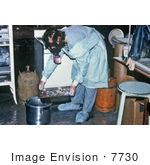 #7730 Picture of Technician Discarding Blood Specimens Collected During The Ebola Outbreak In Zaire, 1976 by KAPD