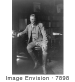 #7898 Picture Of President Roosevelt In His Library