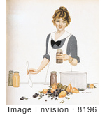 #8196 Picture Of A Woman Canning Fruit
