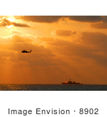 #8902 Picture Of A Helicopter And Aircraft Carrier
