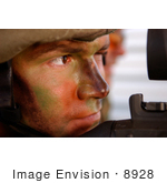 #8928 Picture Of A Soldier With Machine Gun