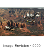 #9000 Picture Of Military Aircraft Over Sedona Az