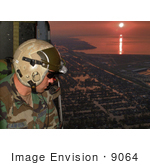 #9064 Picture Of A Pararescueman Looking For Survivors After Hurricane Katrina