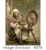 #9376 Picture Of A Woman Using A Spinning Wheel