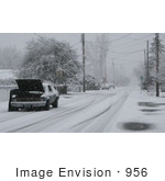 #956 Winter Photography Of A Broken Down Car In Snow