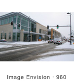 #960 Winter Photo Of Snowfall At The Public Library In Medford Oregon