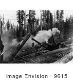 #9615 Picture Of Steam Crane Moving Logs