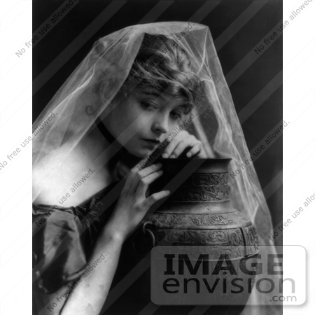 #12329 Picture of Lillian Gish Leaning on a Vase by JVPD