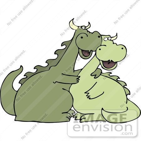 #12443 Two Dragons in Love Clipart by DJArt