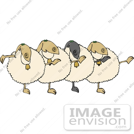 #12471 Singing and Dancing Sheep Clipart by DJArt