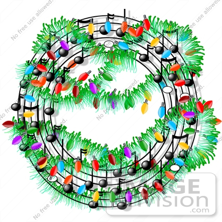 Christmas Music on Circular Christmas Sheet Music Clipart    12596 By Djart   Royalty
