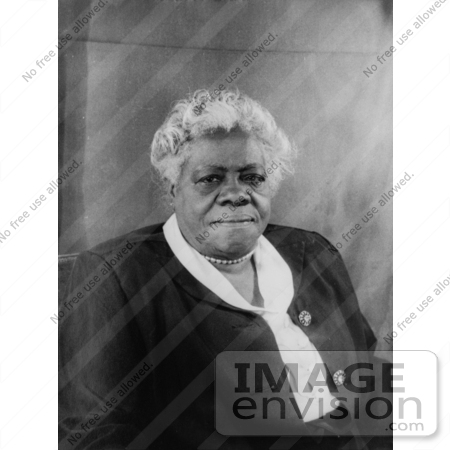 #1275 Black and White Photo Portrait of Mary McLeod Bethune by JVPD