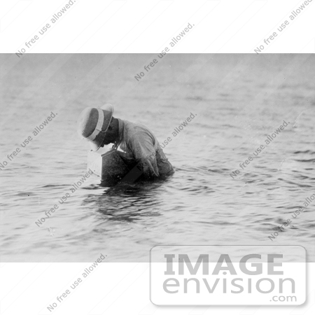 #12765 Picture of a Man Using a Sub Aquatic Camera in 1909 by JVPD
