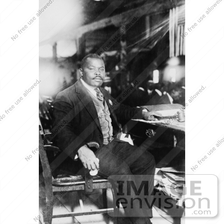#1281 Black and White Stock Photo of Marcus Garvey by JVPD