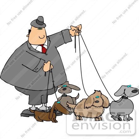 clip art person walking. Walking Four Dogs Clipart
