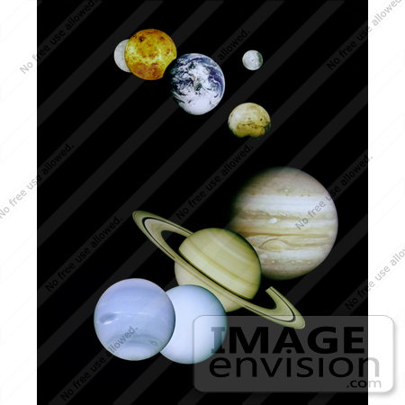 #1335 Stock Photo of the Solar System Planets Against the Blackness of Space by JVPD