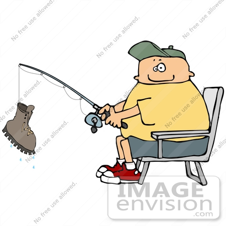 fishing rod clipart. #14919 Fishing Man With a Boot
