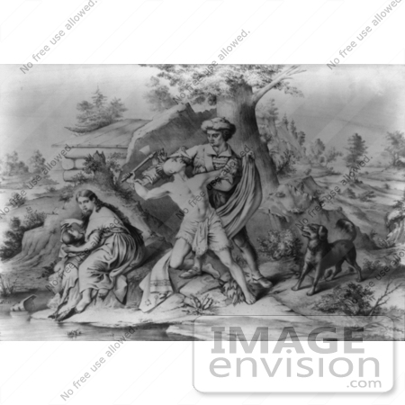 #1506 Photo of Daniel Boone Protecting His Family From a Native American by JVPD