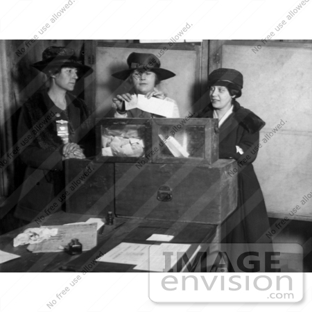 #1585 Photo of Three Suffragists Casting Votes in New York City by JVPD