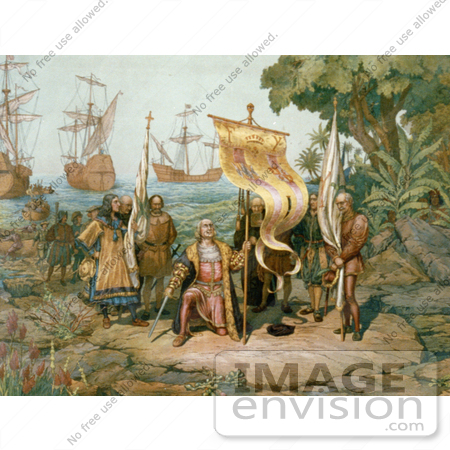 #1625 Illustration of Columbus Taking Possession of the New Country by JVPD