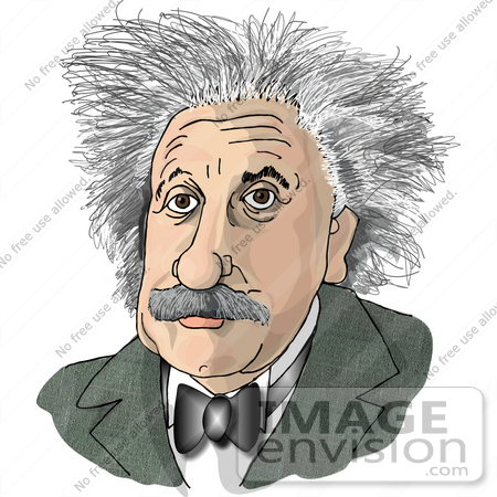 #17769 Caricature of Albert Einstein With Crazy Hair Clipart by DJArt