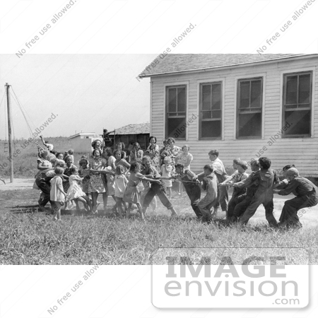 #18803 Photo of Children Playing Tug of War at Recess on a Playground by JVPD