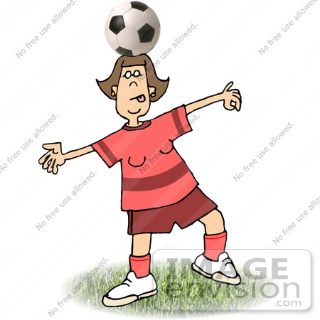 #18976 Talented Female Soccer Player Balancing a Soccer Ball on Her Head 