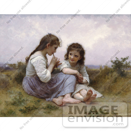  19269 Photo of Two Little Girls Playing an Instrument a Childhood Idyll by 