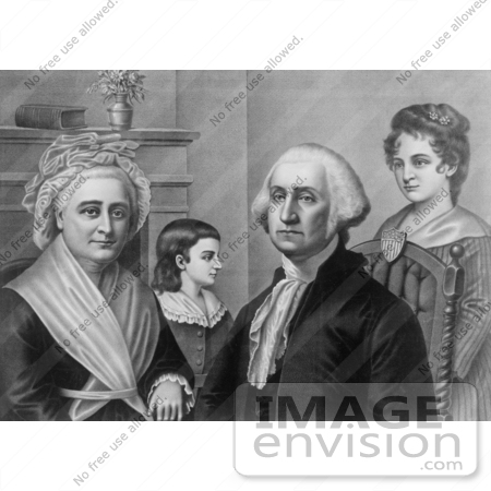 #20216 Stock Photography: George Washington and Family at Mount Vernon by 