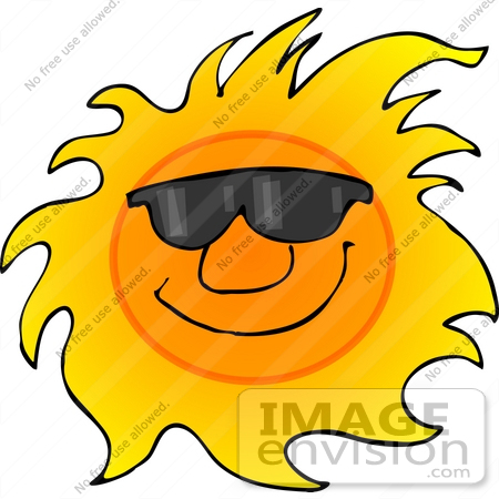 clip art sun with sunglasses. #21710 Clipart of a Happy,