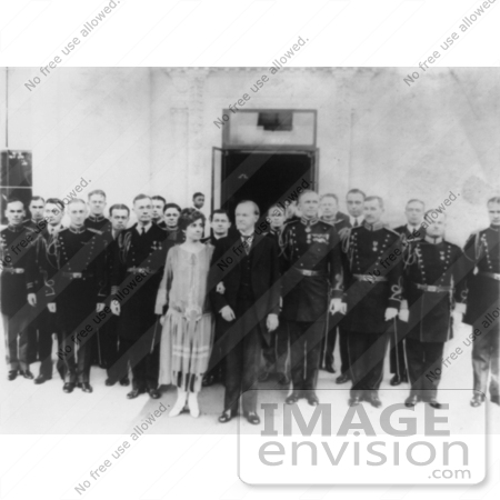 #2210 President and Mrs. Calvin Coolidge With Their Naval and Military by JVPD