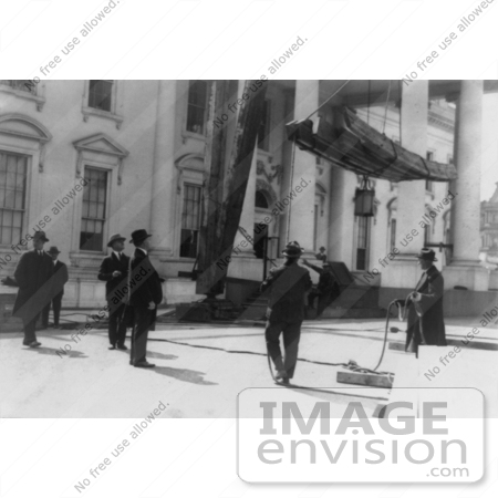 #2249 Calvin Coolidge Watching Men Working on the White House by JVPD