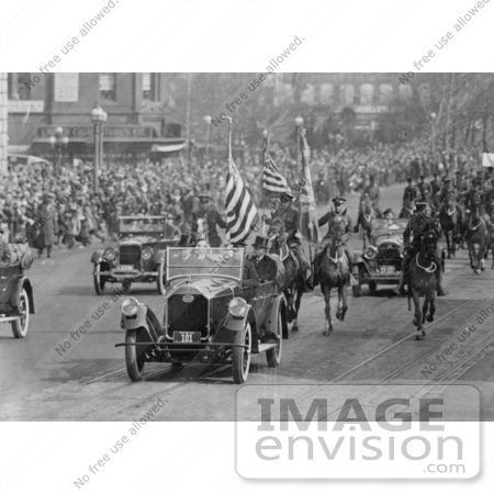 #2284 President Coolidge Riding in a Car During the Inaugural Parade by JVPD