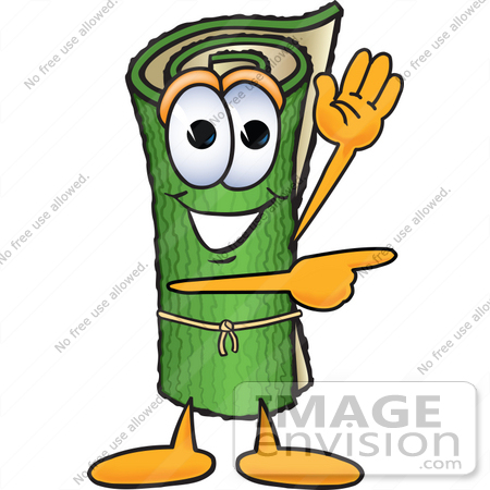 Green Cartoon Characters on Rolled Green Carpet Cartoon Character Waving And Pointing By Toons4biz