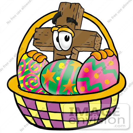 basket of easter eggs clipart. #23503 Clip Art Graphic of a
