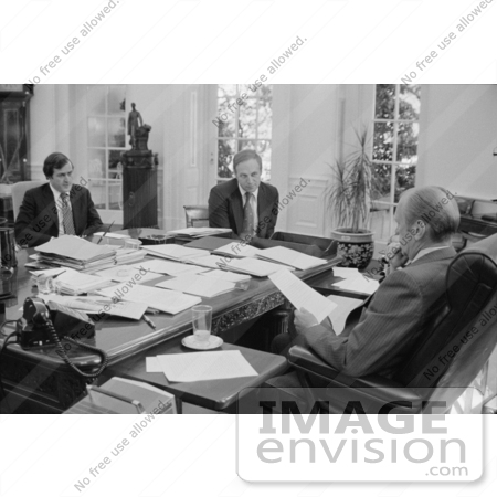 #2456 President Gerald Ford With Staff in His Office by JVPD