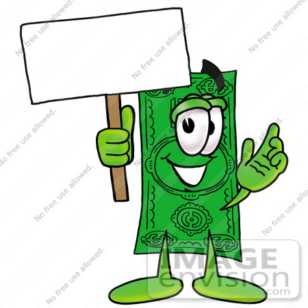 dollar bill sign. Green Dollar Bill Cartoon