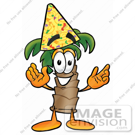 Birthday Party Hat Cartoon. Wearing a Birthday Party