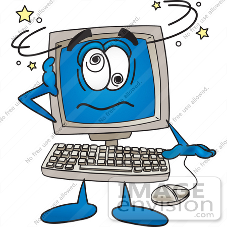 Free Desktops on Clip Art Graphic Of A Desktop Computer Cartoon Character Crashing