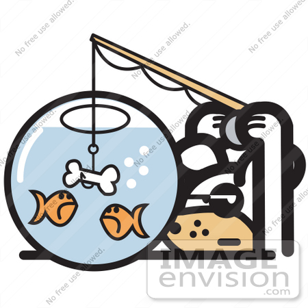goldfish bowl clipart. Cartoon Clip Art of a
