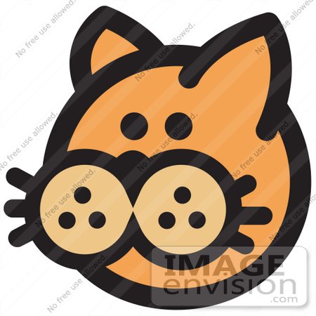 Cute Animated Cats on 29043 Royalty Free Cartoon Clip Art Of A Cute Orange Cat   S Face By